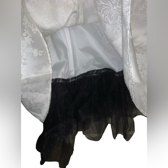 Vintage Jessica McClintock for Gunne Sax ruffle dress size 9 white black - Picture 7 of 15